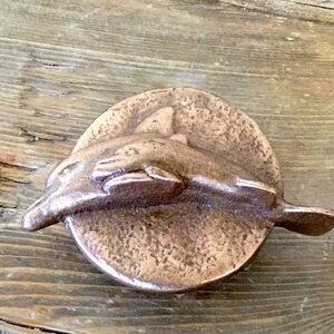 Solid brass knob with Dolphins